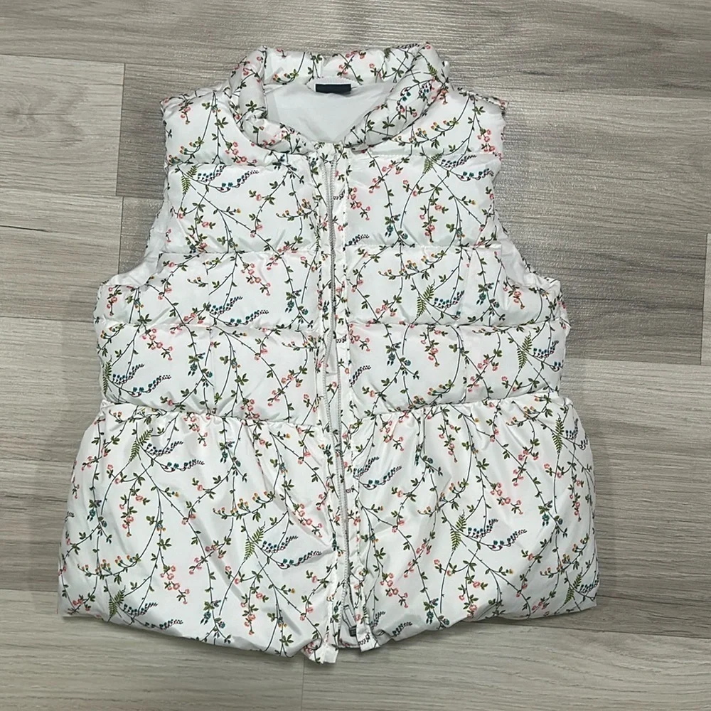 BABY GAP White Floral Toddler Thermo Vest Sz 4T NC0070